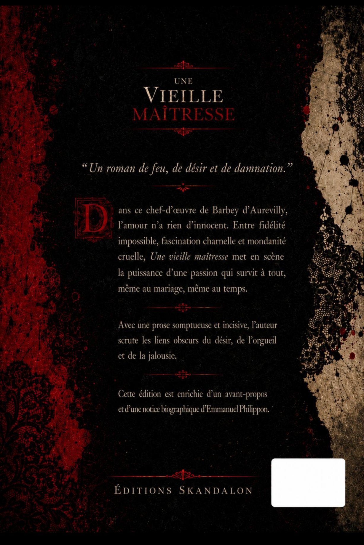Quatrième de couverture de Une vieille maîtresse
