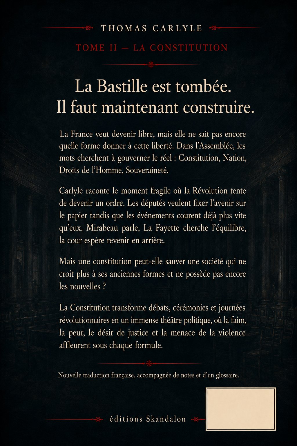 Quatrième de couverture de Histoire de la Révolution française — Volume II — La Constitution
