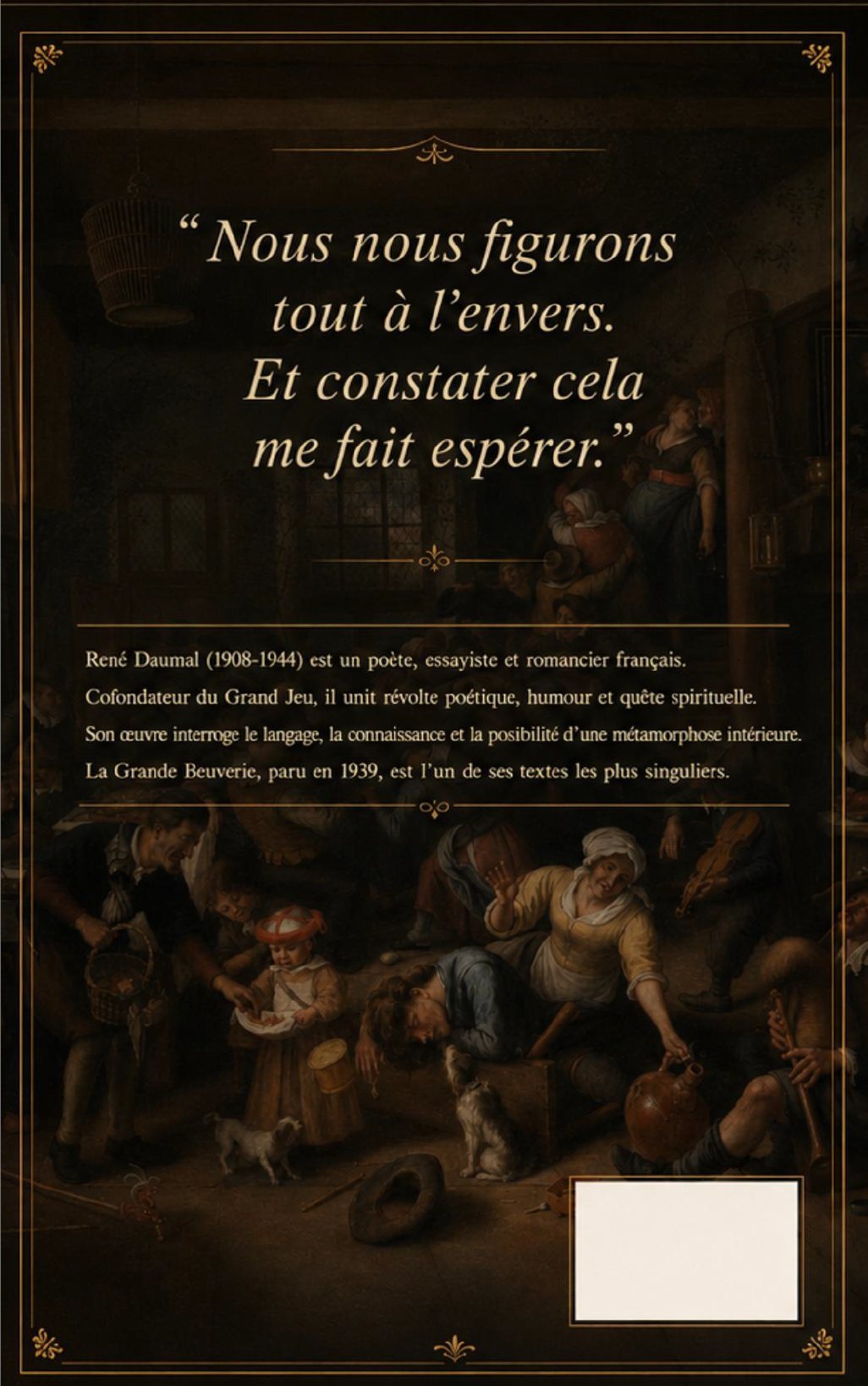 Quatrième de couverture de La grande beuverie