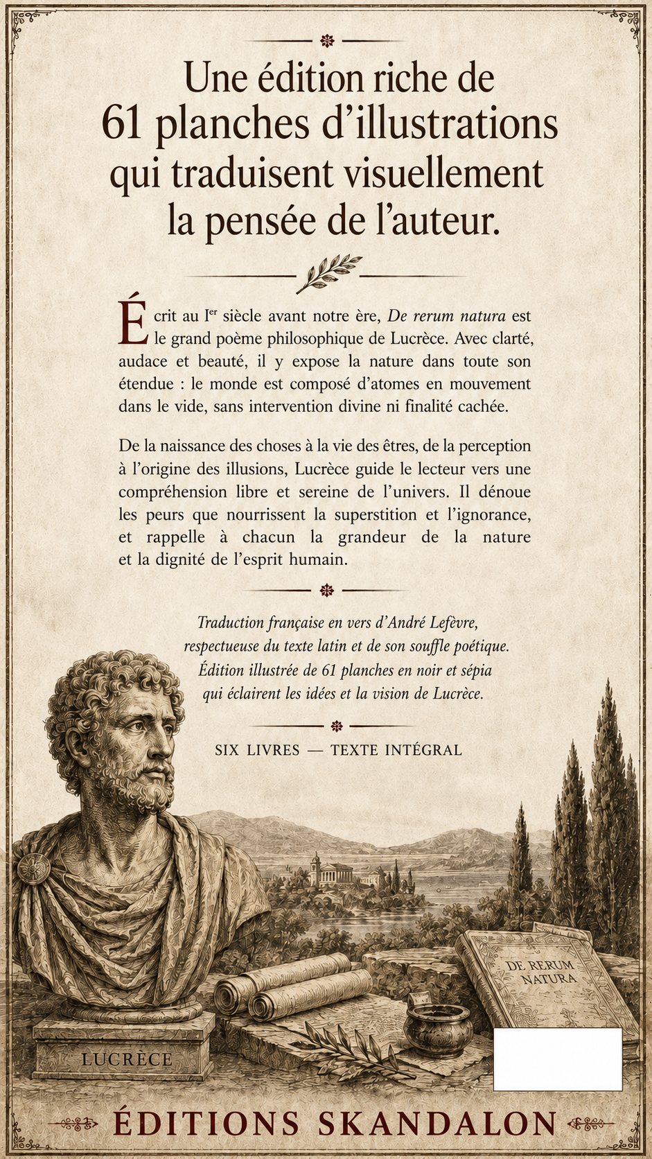 Quatrième de couverture de De rerum natura — De la nature